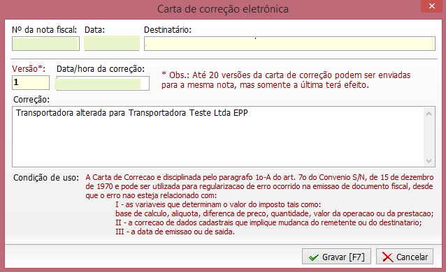 Novidades - Edição da transportadora carta