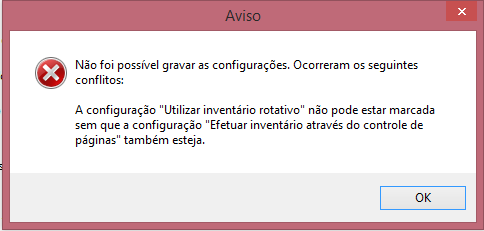 Conflito ao usar configurações que trabalham em conjunto