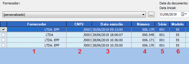 Resultados da pesquisa no Detector de XML