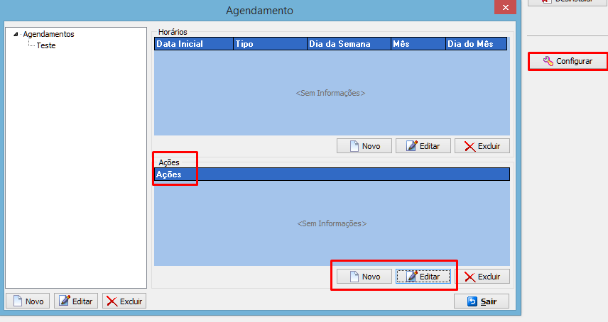 Agendamento de ações do FTP