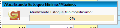 Tela do sugestão de estoque mínimo e máximo