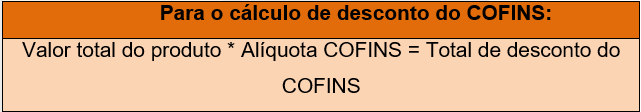 Cálculo de desconto do Cofins - Suframa