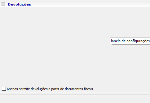 Configuração geral que impede que devoluções sejam geradas de documentos não fiscais (74601)