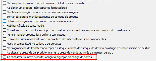 Configuração para impedir que produtos sejam cadastrados sem código de barras (74611)