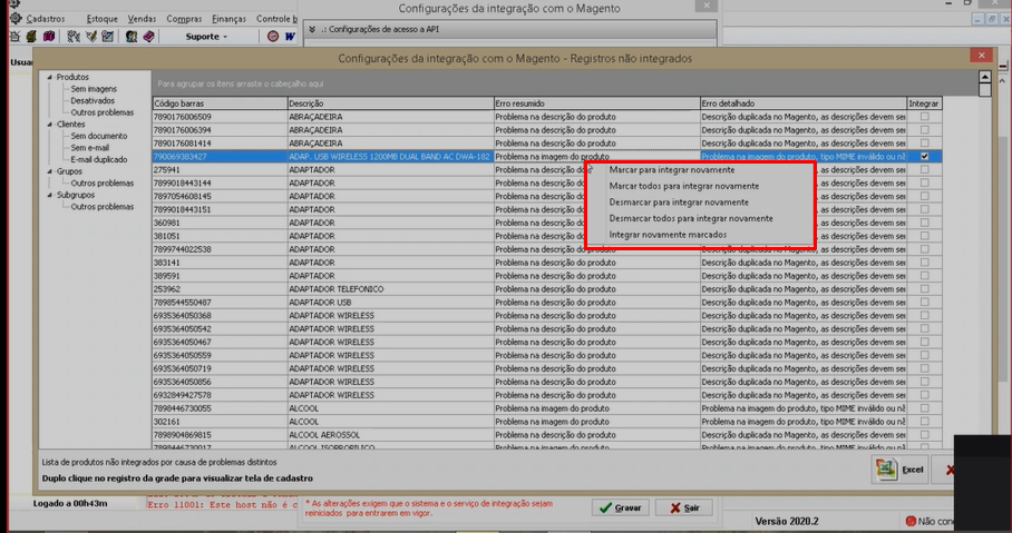 Magento - Corrigindo registros não integrados